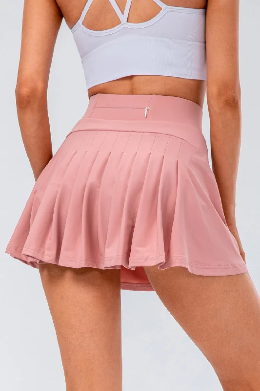 Everyday Glamour Hot Girl High Waist Pleated Active Lined Skirt