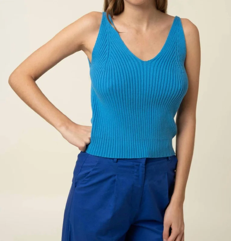 Elevated Style Edith Sweater In Bleu Azur