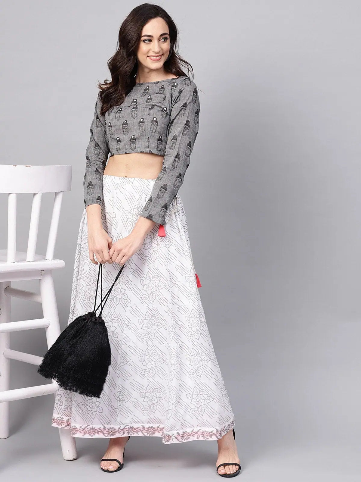 The Best Discounts Of The Weekend Handloom Buddha Top With Printed Skirt