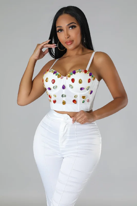 Casual Fashion Bejeweled Baby Top