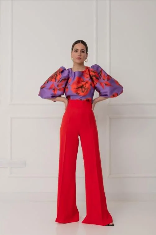 The Best Time To Shop Is Now Matilde Cano Mikado Top And Coral Trouser