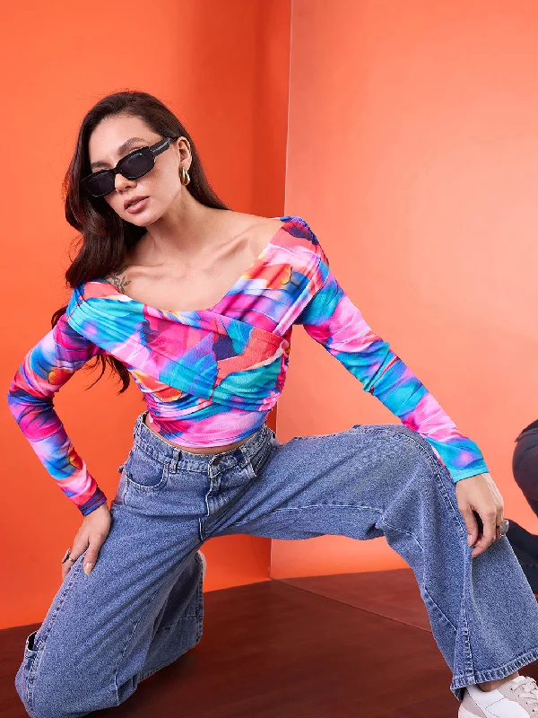 Pink Multicolor Tie-Dye