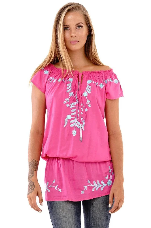 This Weekend's Hottest Deals Are Live Talia Summer Embroidered, Off Shoulder, Tunic Top
