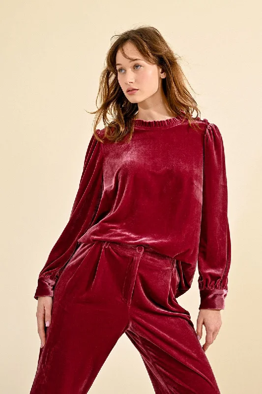 New Arrivals Molly Bracken Pink Velvet Top