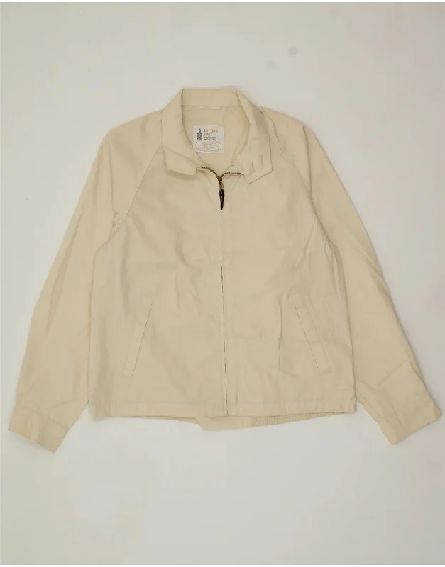 Women's Layered Outfit LONDON FOG Womens Bomber Jacket IT 40 Small Beige Polyester
