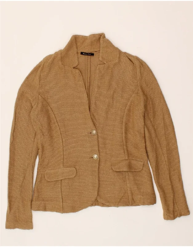 Women's Clothing MASSIMO DUTTI Womens 2 Button Blazer Jacket UK 14 Medium Brown Cotton