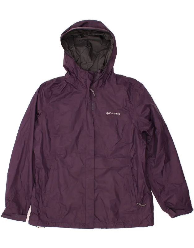 Online Boutique Stores COLUMBIA Womens Hooded Rain Jacket UK 16 Large Purple Nylon