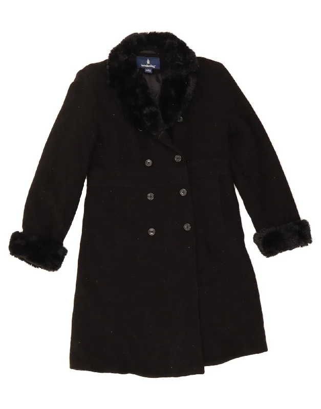 Online Impressions Boutique LONDON FOG Womens Overcoat UK 8 Small Black Wool