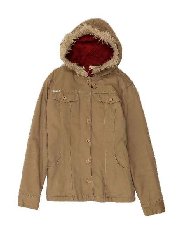 Sustainable Women's Apparel BILLABONG Womens Hooded Utility Jacket UK 16 Large Beige Cotton Sustainable Women's Apparel BILLABONG Womens Hooded Utility Jacket UK 16 Large Beige Cotton