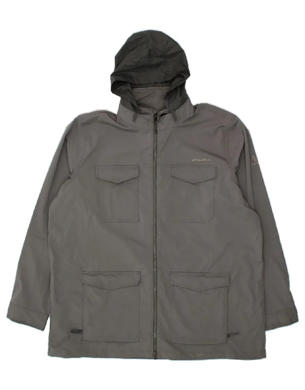 Women's Fashion-Forward Apparel EDDIE BAUER Womens Hooded Utility Jacket UK 22 3XL Grey Polyester