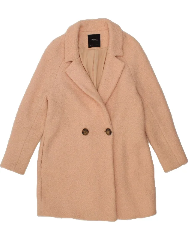 Sophisticated Women's Fashion ZARA Womens Loose Fit Double Breasted Coat UK 6 XS Pink Polyester Sophisticated Women's Fashion ZARA Womens Loose Fit Double Breasted Coat UK 6 XS Pink Polyester