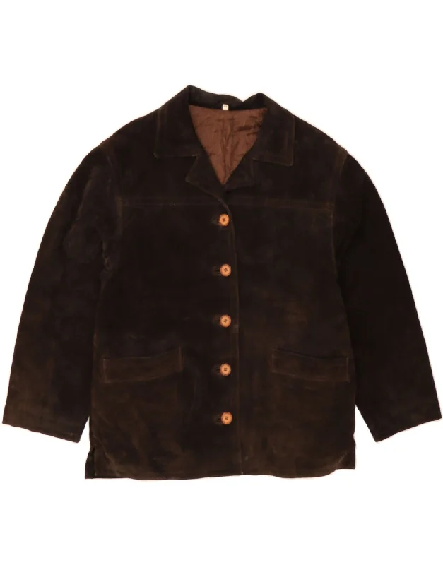 Effortless Chic for Women VINTAGE Womens Suede Jacket IT 44 Medium Brown
