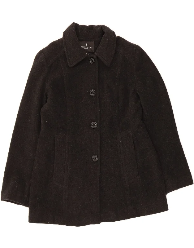 Exclusive Online Sale LONDON FOG Womens Overcoat UK 16 Large Black Wool