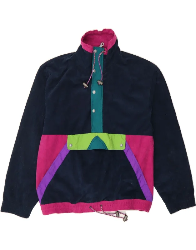 Sustainable Women's Clothes GREAT ESCAPES Womens Anorak Jacket IT 44 Medium Navy Blue Colourblock Sustainable Women's Clothes GREAT ESCAPES Womens Anorak Jacket IT 44 Medium Navy Blue Colourblock