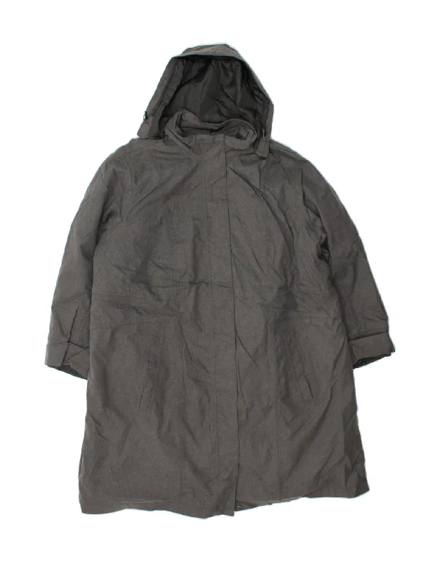 Women's Sporty Chic Clothes EDDIE BAUER Womens Hooded Windbreaker Coat UK 20 2XL Grey Polyester Women's Sporty Chic Clothes EDDIE BAUER Womens Hooded Windbreaker Coat UK 20 2XL Grey Polyester