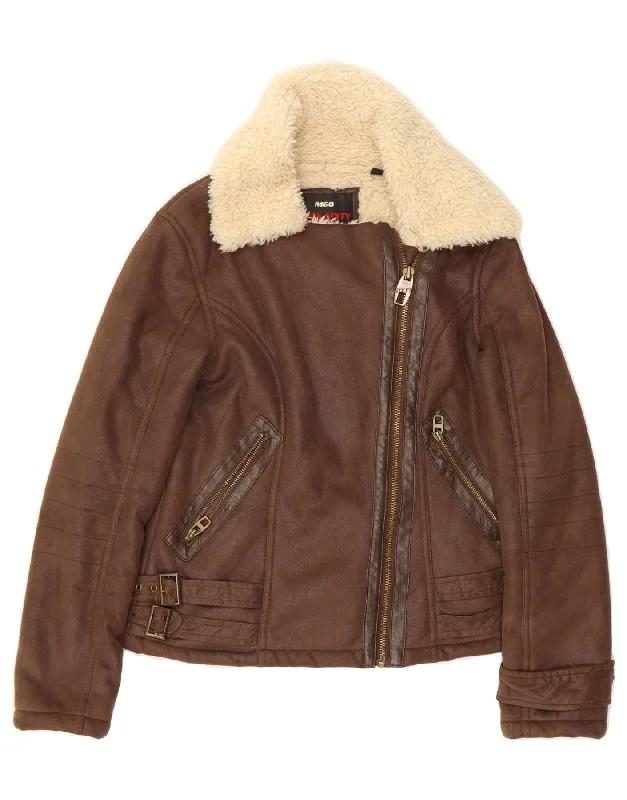 Clearance Sale Online MISS SIXTY Womens Sherpa Jacket UK 10 Small Brown Polyester