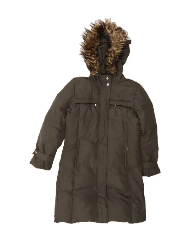 Casual Chic for Women MICHAEL KORS Womens Hooded Padded Coat UK 14 Medium Grey Polyester