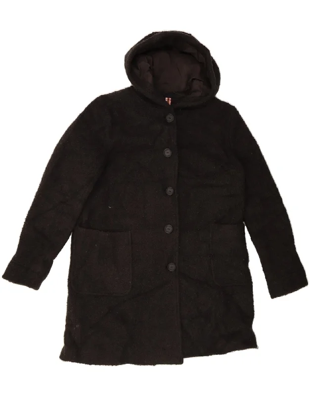 Casual Outfit For Women BODEN Womens Hooded Overcoat UK 10 Small  Black Acrylic