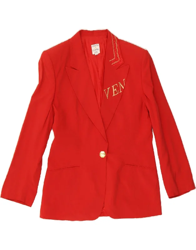 Women's High-Fashion Apparel ICEBERG Womens Graphic 1 Button Blazer Jacket UK 44 Medium Red Classic Women's High-Fashion Apparel ICEBERG Womens Graphic 1 Button Blazer Jacket UK 44 Medium Red Classic