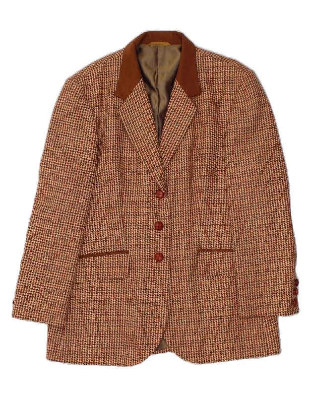 Women's Clothing BETTY BARCLAY Womens 3 Button Blazer Jacket UK 16 Large Brown Houndstooth Women's Clothing BETTY BARCLAY Womens 3 Button Blazer Jacket UK 16 Large Brown Houndstooth