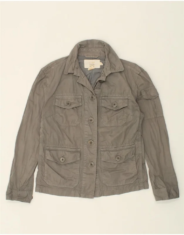 Women's Vacation Clothes J. CREW Womens Utility Jacket UK 6 XS Grey Cotton