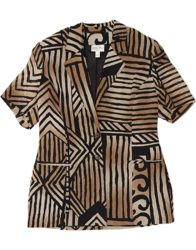 Clothes Woman VINTAGE Womens 2 Button Blazer Jacket IT 42 Medium Brown Striped