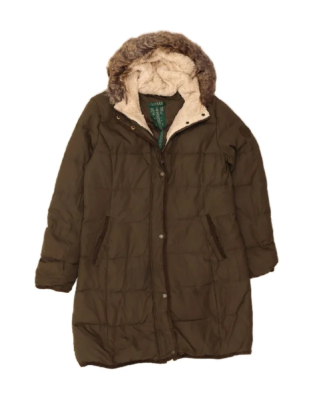 Women's Casual Dresses RALPH LAUREN Womens Hooded Padded Coat UK 14 Medium Khaki Polyester Women's Casual Dresses RALPH LAUREN Womens Hooded Padded Coat UK 14 Medium Khaki Polyester