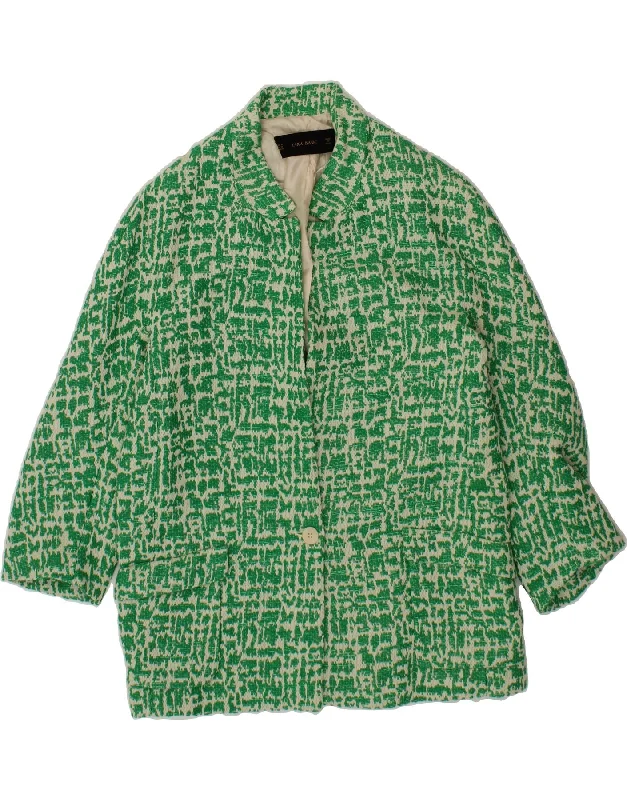 Fashionable Women's Clothing ZARA Womens Abstract Pattern Overcoat UK 14 Medium Green Acetate Fashionable Women's Clothing ZARA Womens Abstract Pattern Overcoat UK 14 Medium Green Acetate