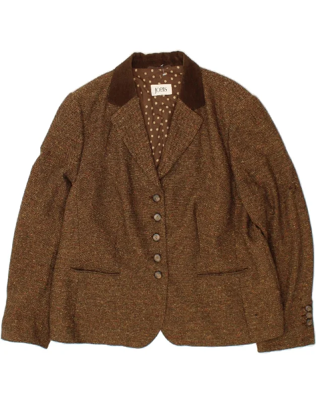 Graceful Fashion JOBIS Womens 5 Button Blazer Jacket EU 46 XL Brown Virgin Wool