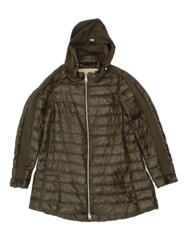 Affordable Women's Fashion HERNO Womens Hooded Padded Coat EU 40 Medium Khaki Polyamide Affordable Women's Fashion HERNO Womens Hooded Padded Coat EU 40 Medium Khaki Polyamide