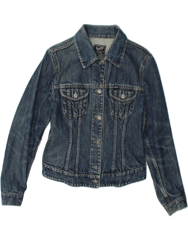 Fashionable Dresses for Women GAS Womens Denim Jacket UK 14 Medium Navy Blue Cotton