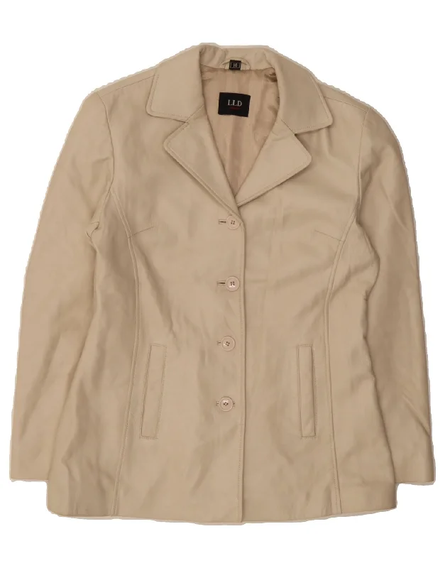 Women's Outfit LLD Womens Leather Jacket UK 14 Medium  Off White Leather