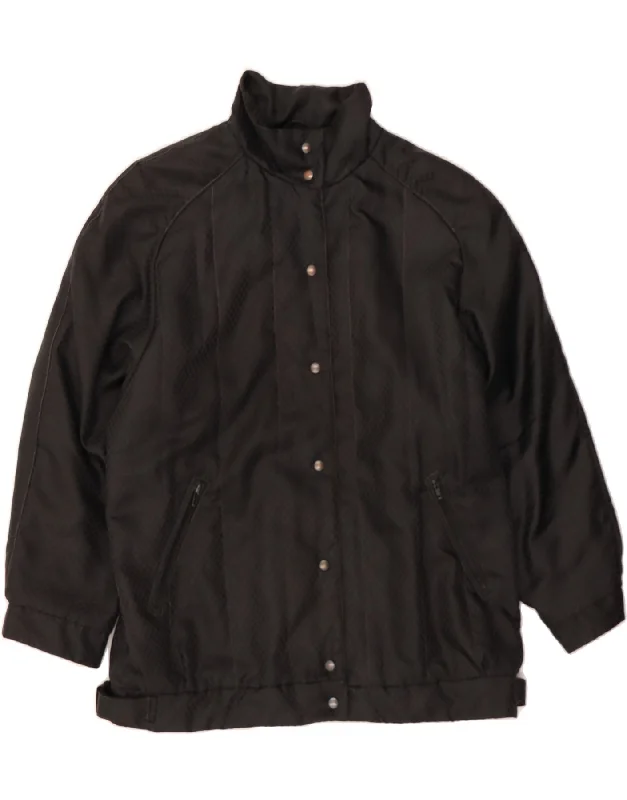 Women's Activewear Attire VINTAGE Womens Loose Fit Windbreaker Jacket UK 18 XL Black Geometric Women's Activewear Attire VINTAGE Womens Loose Fit Windbreaker Jacket UK 18 XL Black Geometric