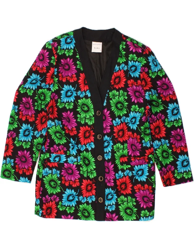 Casual Fashion for Women VINTAGE Womens Longline 5 Button Blazer Jacket EU 40 Medium Black Floral Casual Fashion for Women VINTAGE Womens Longline 5 Button Blazer Jacket EU 40 Medium Black Floral