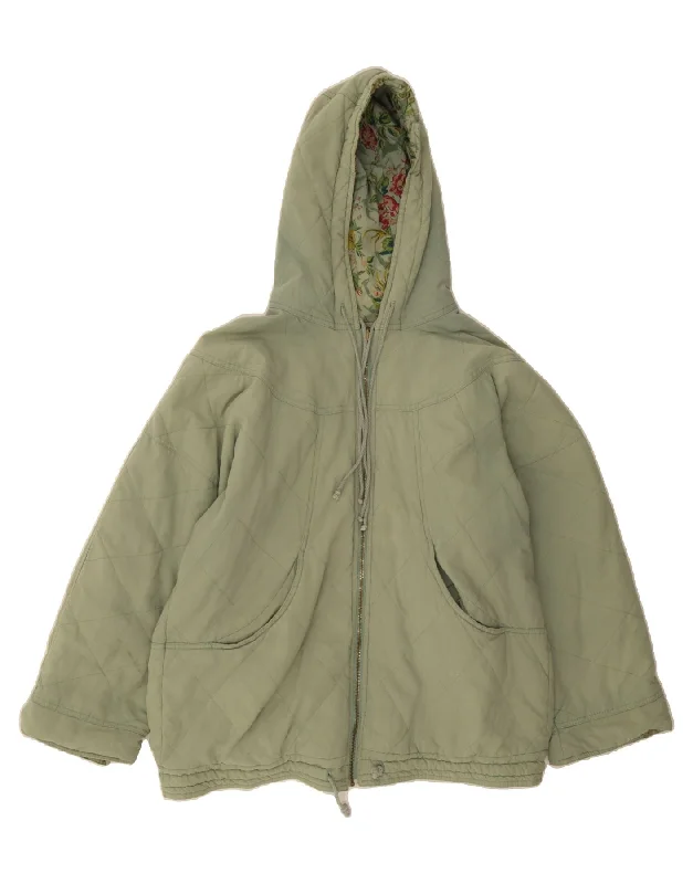 Women's Casual Apparel CASUCCI Womens Oversized Hooded Reversible Jacket UK 18 XL Green Cotton Women's Casual Apparel CASUCCI Womens Oversized Hooded Reversible Jacket UK 18 XL Green Cotton