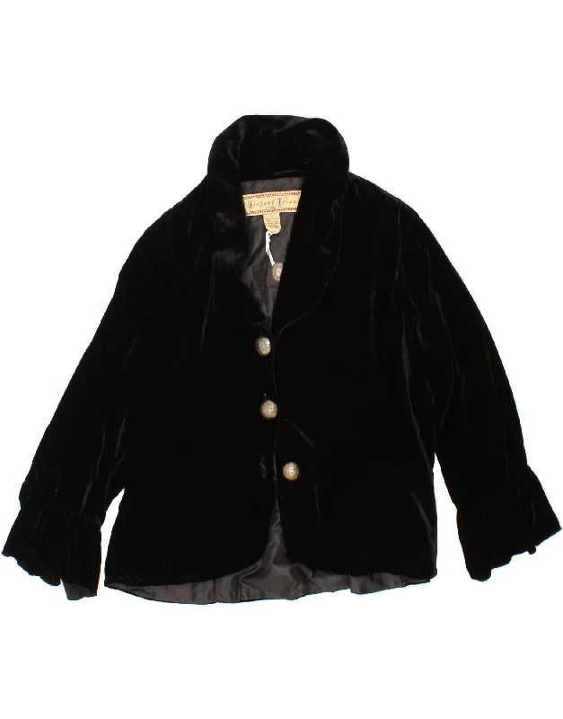 Best Clearance Sales Right Now DESERT DIVA Womens 3 Button Blazer Jacket UK 16 Large Black Silk Best Clearance Sales Right Now DESERT DIVA Womens 3 Button Blazer Jacket UK 16 Large Black Silk