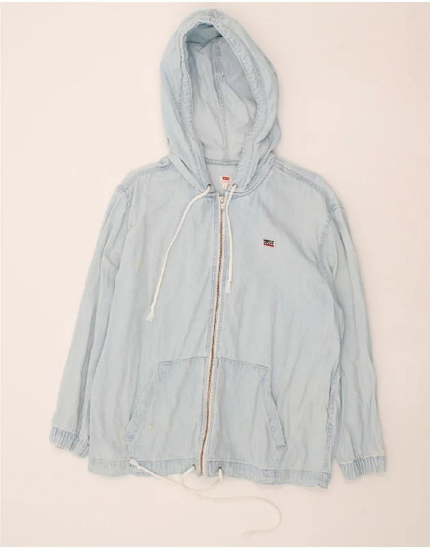 Stylish Women's Apparel LEVI'S Womens Hooded Denim Jacket UK 14 Medium Blue