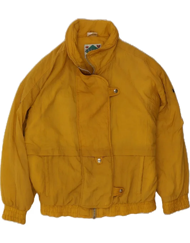 Comfortable Women's Outfits VINTAGE Womens Windbreaker Jacket EU 38 Medium Yellow Polyamide