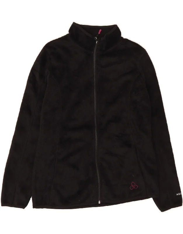Women's Trendy Outfit VINTAGE Womens Fleece Jacket UK 12 Medium Black Polyester
