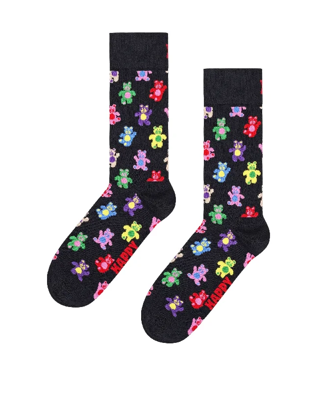Stylish Women's Clothing Teddy Bear Socks - Black