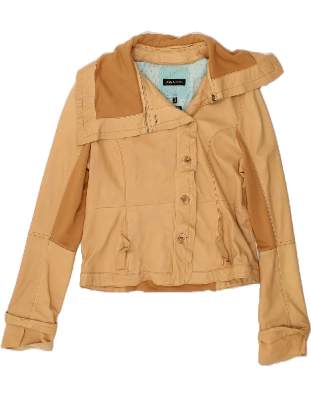 Shop Ladies Clothes ARMA Womens Crop Slim Fit Jacket UK 18 XL Beige Colourblock Leather Shop Ladies Clothes ARMA Womens Crop Slim Fit Jacket UK 18 XL Beige Colourblock Leather