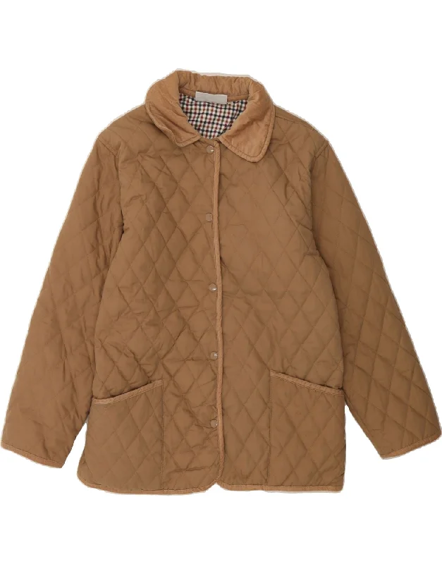 Casual Chic for Women VINTAGE Womens Quilted Jacket UK 14 Medium Brown Polyester