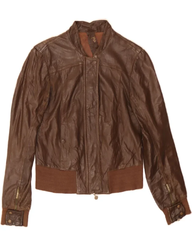 Women's Functional Outfit For Outdoor Activities PATRIZIA PEPE Womens Leather Jacket IT 46 Large Brown Leather Women's Functional Outfit For Outdoor Activities PATRIZIA PEPE Womens Leather Jacket IT 46 Large Brown Leather