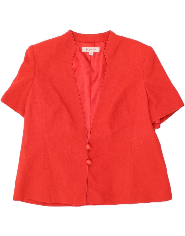 Women's Office Clothing JACQUES VERT Womens 2 Button Blazer Jacket UK 22 3XL Red Polyester Women's Office Clothing JACQUES VERT Womens 2 Button Blazer Jacket UK 22 3XL Red Polyester