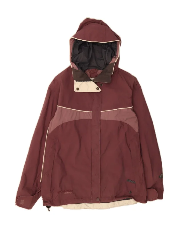 Luxury Women's Clothes COLUMBIA Womens Hooded Rain Jacket UK 10 Small Pink Nylon