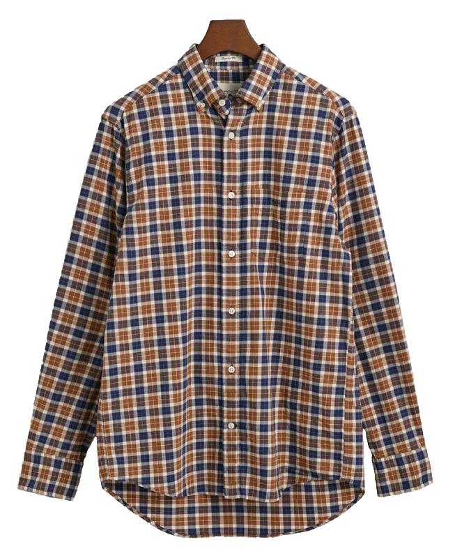 Modern Women's Outfit Regular Fit Light Twill Check Shirt - Cacao Brown