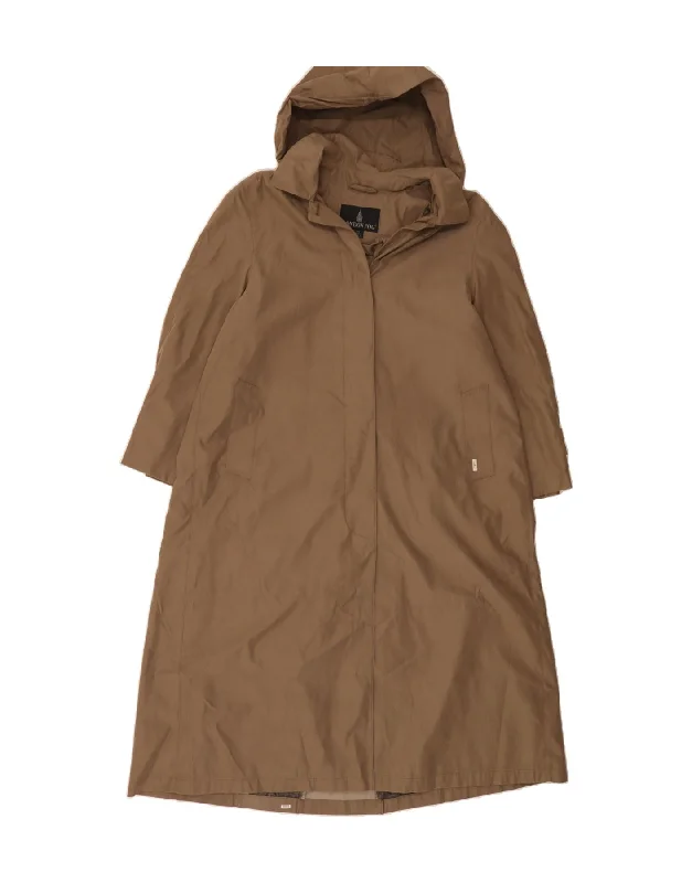 Women's Trendy Clothes LONDON FOG Womens Hooded Overcoat US 10 Large Brown Polyester Women's Trendy Clothes LONDON FOG Womens Hooded Overcoat US 10 Large Brown Polyester