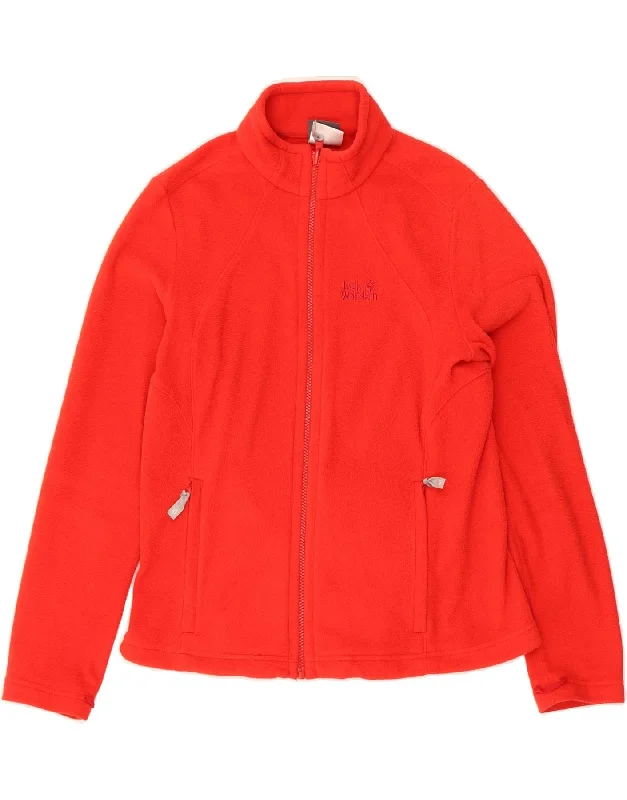 Fashion-Forward Women's Clothing JACK WOLFSKIN Womens Fleece Jacket UK 16 Large Orange Polyester