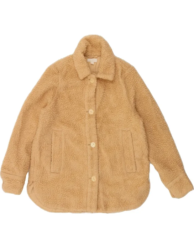Women's Resort Attire COS Womens Oversized Fleece Jacket US 2 XS Beige Cotton