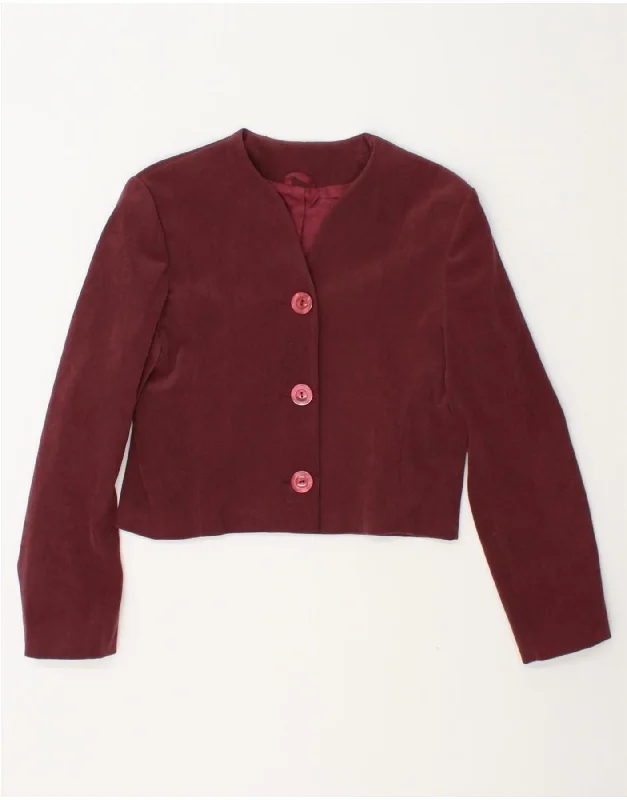 Trendy Women's Outfits for Casual Wear A LA CARTE Womens Crop 3 Button Blazer Jacket UK 10 Small Burgundy Trendy Women's Outfits for Casual Wear A LA CARTE Womens Crop 3 Button Blazer Jacket UK 10 Small Burgundy